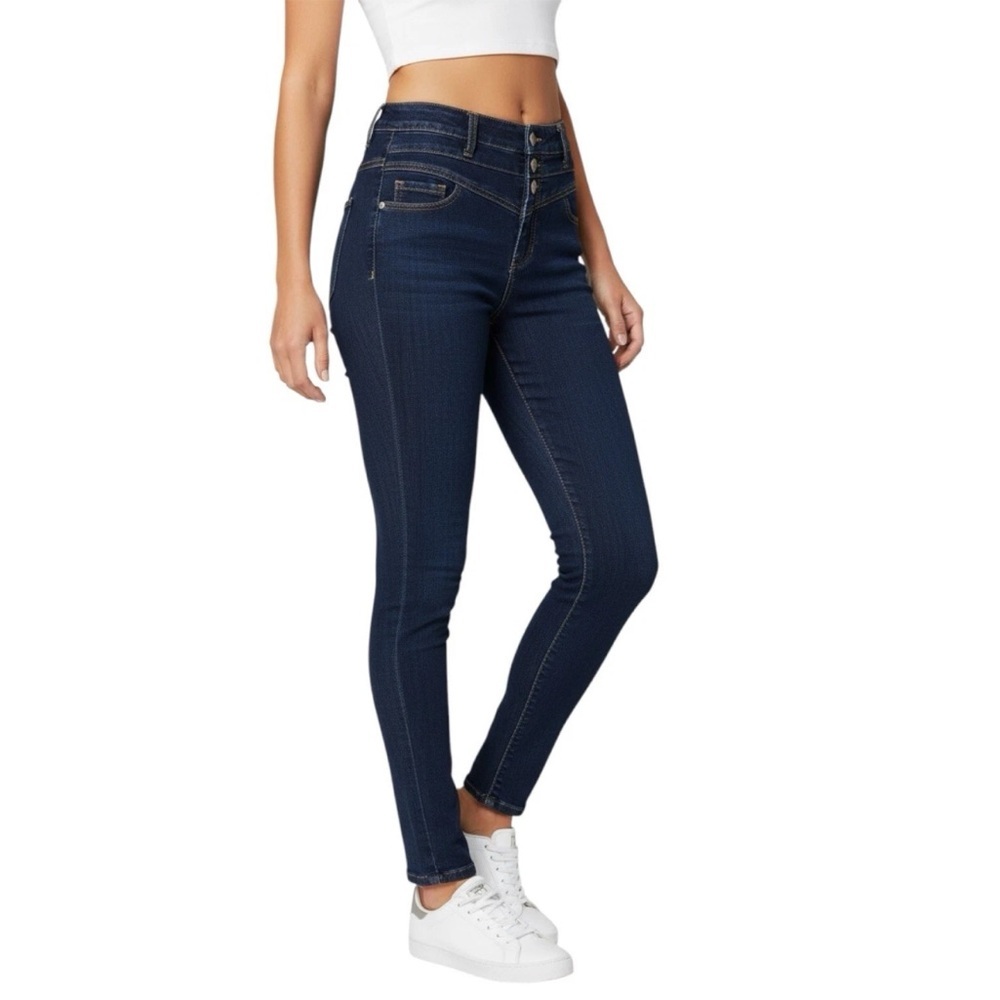 Bongo Y2K High Rise Skinny Jeans Triple Button Dark Wash Women’s 4 / Juniors 5